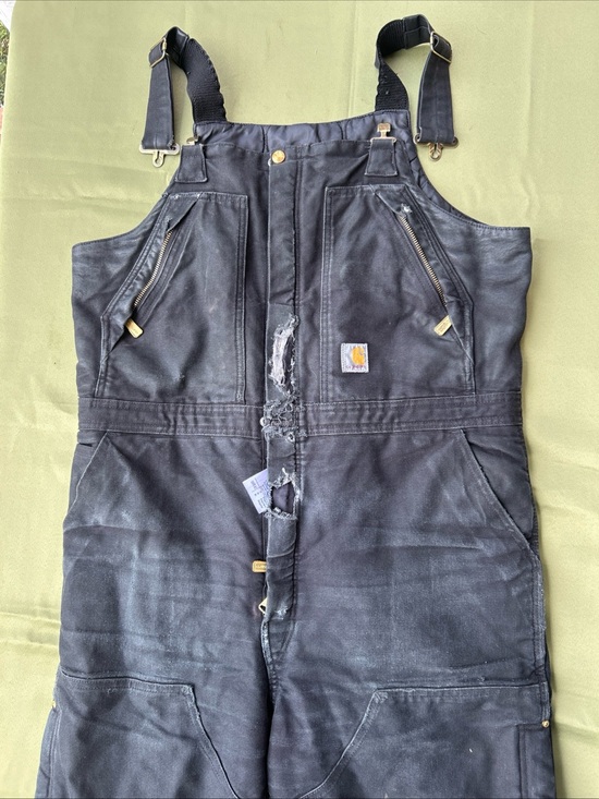 Carhartt Other - Carhartt Black Workwear Duck Bib Overalls with Zip Pockets